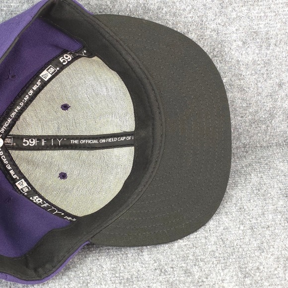 Colorado Rockies On Field Player Cap Fitted Purple 7 1/2 MLB Baseball USA Made - Picture 5 of 8